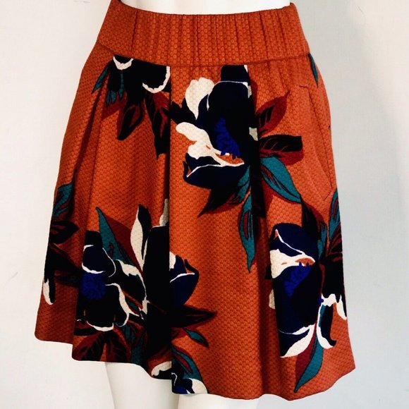 ANTHROPOLOGIE MAEVE Skirt sz US 2 / XS Floral Rust Boho Whimsical - Picture 3 of 11